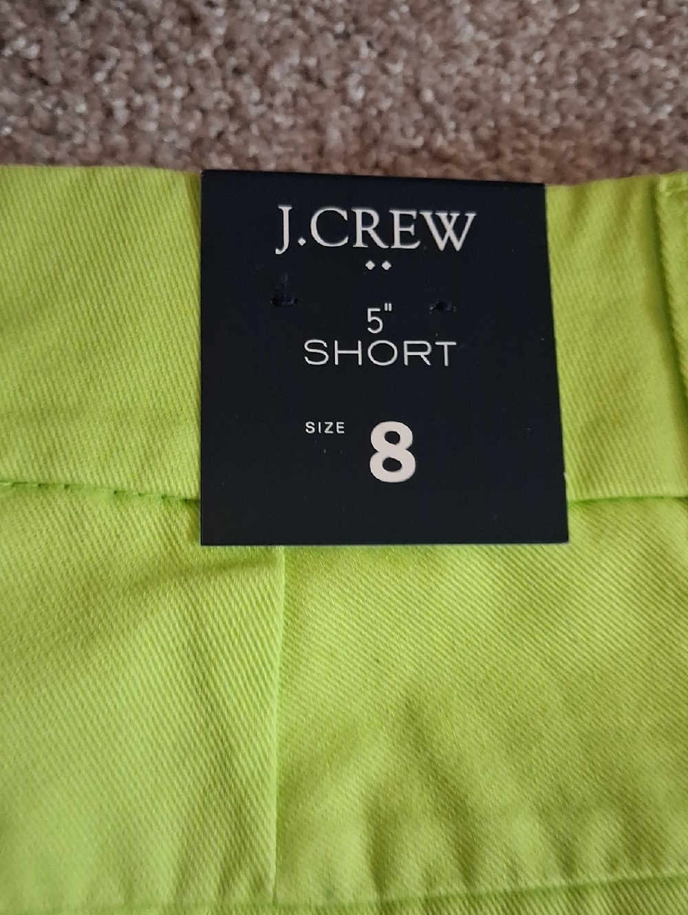 NWT J. Crew Neon Lime Chino Shorts. Bold, Trendy 8 - Picture 4 of 6